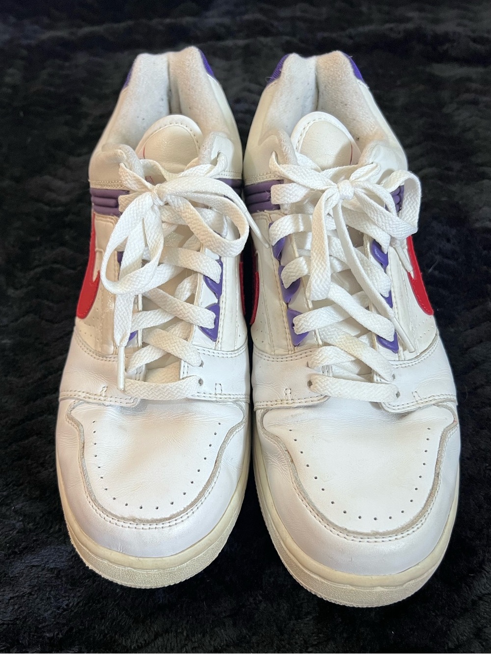 Nike Air Force 2 Sneakers with Red Swoosh and Purple Accents Size 9 - Picture 5 of 9